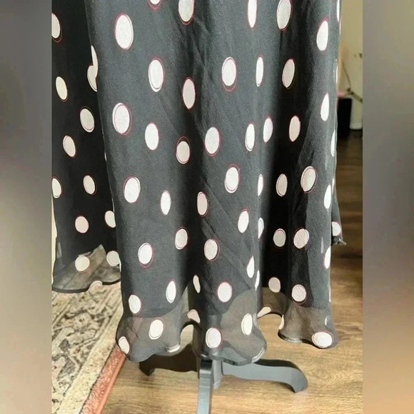 Adrianna Papell  women’s Silk Tie Front Dot Dress  Sz 8 - Picture 5 of 13